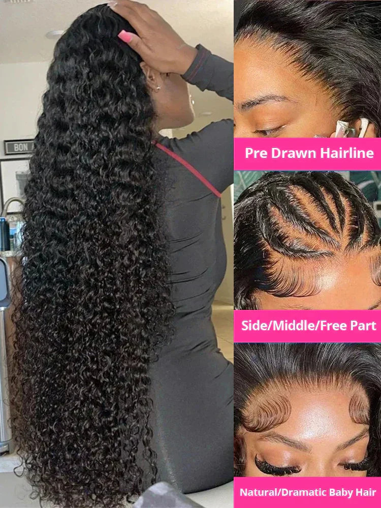 Water Wave Curly Lace Frontal Wigs