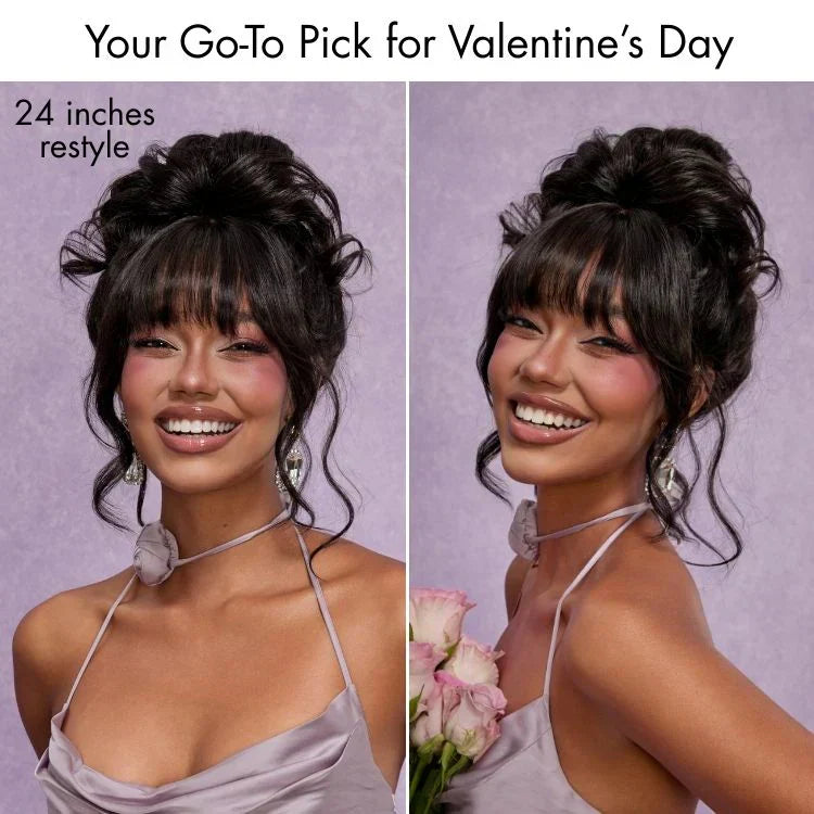 Luvme All-Day Comfort™ Wig 180% Density Loose Body Wave Glueless 7x6 Closure HD Lace Human Hair Wig with Bangs Pre-Cut Lace